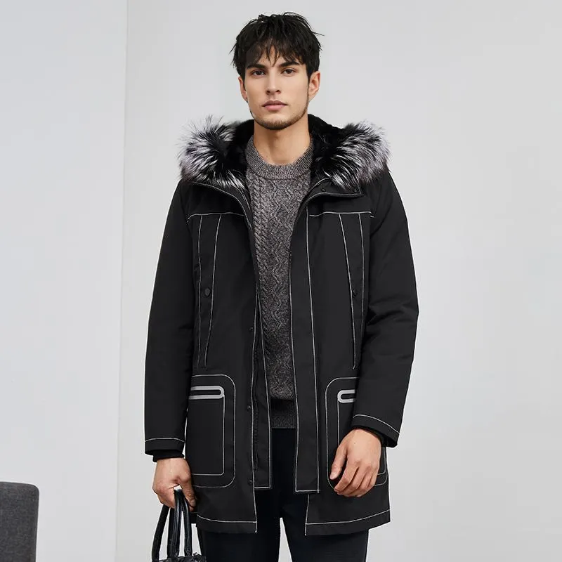 SINBOS Parka Coats Men Black-3