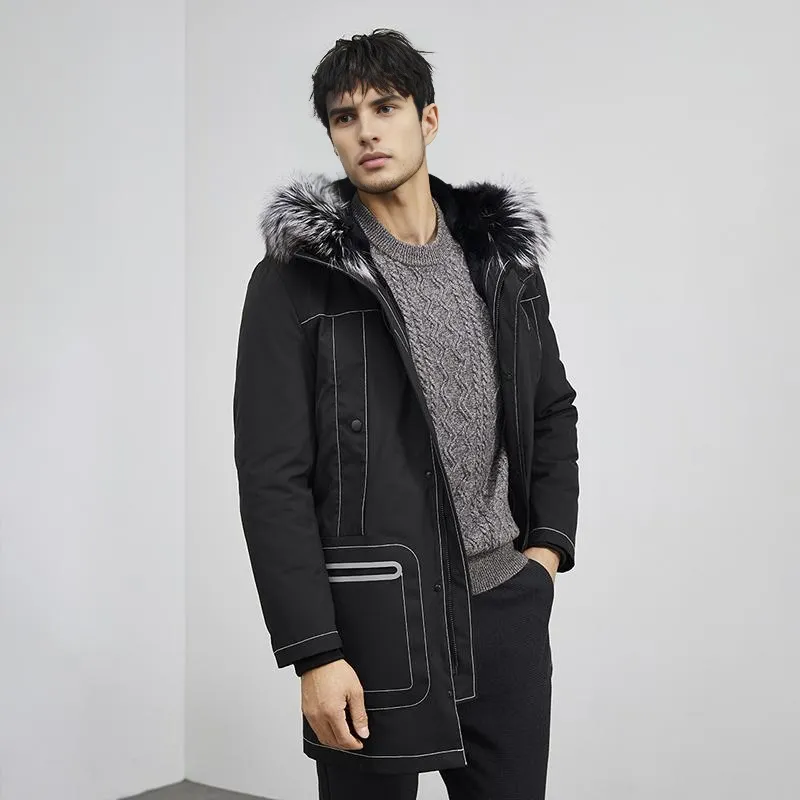SINBOS Parka Coats Men Black-4