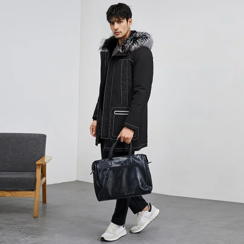 SINBOS Parka Coats Men Black-5