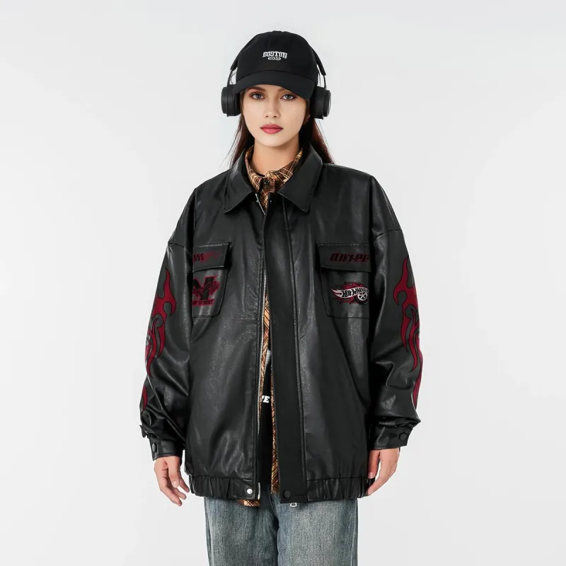 Qnxeey Leather Jackets Unisex-2