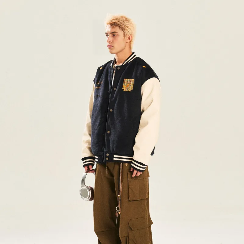 NSTNEW START Baseball Jacket Unisex Navy Blue-3
