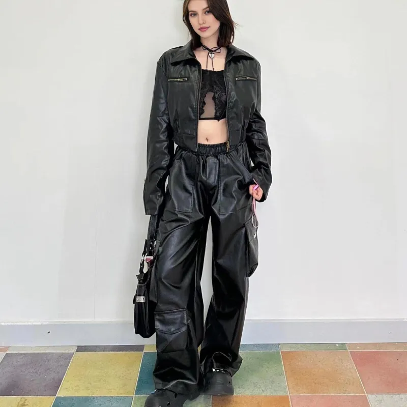 HLPT Leather Pants Unisex Black-5