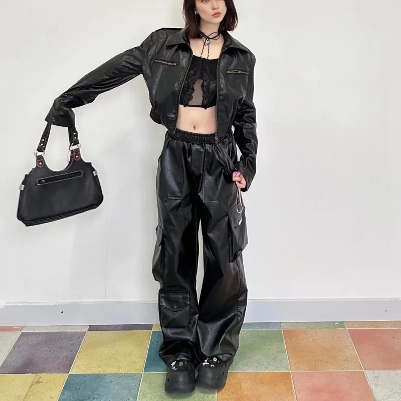 HLPT Leather Pants Unisex Black-6