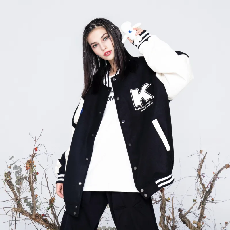 KILLWINNER Loose Fit Baseball Jacket Unisex-3
