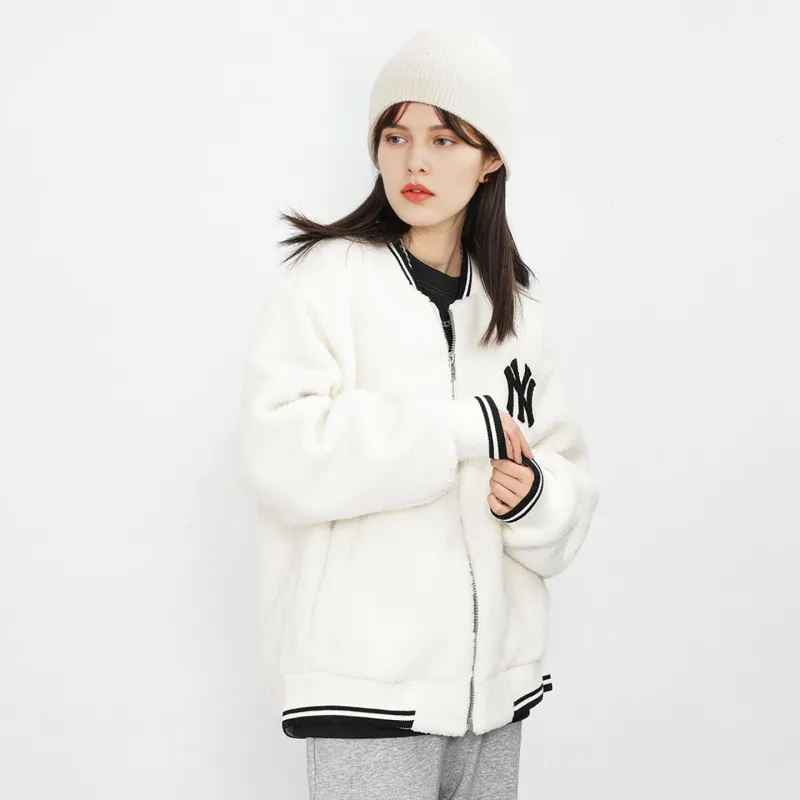MLB New York Yankees Velvet Jackets Unisex Ivory White-2