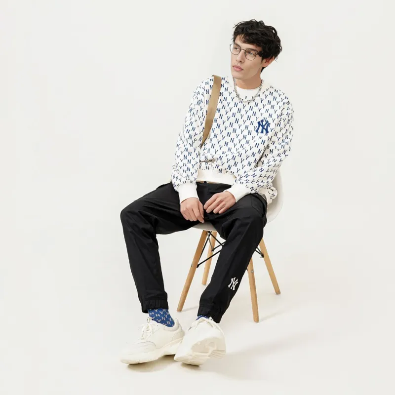 MLB Old Flower Sweatshirts Unisex Cream-2