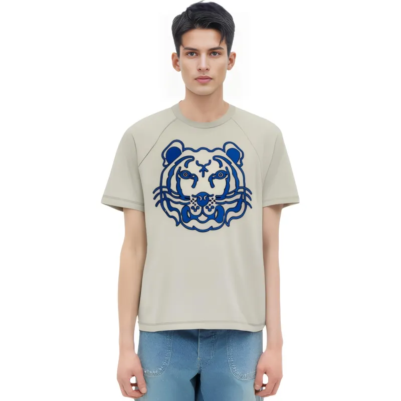 KENZO Classic Tiger Head T Shirt Men's Gray-7