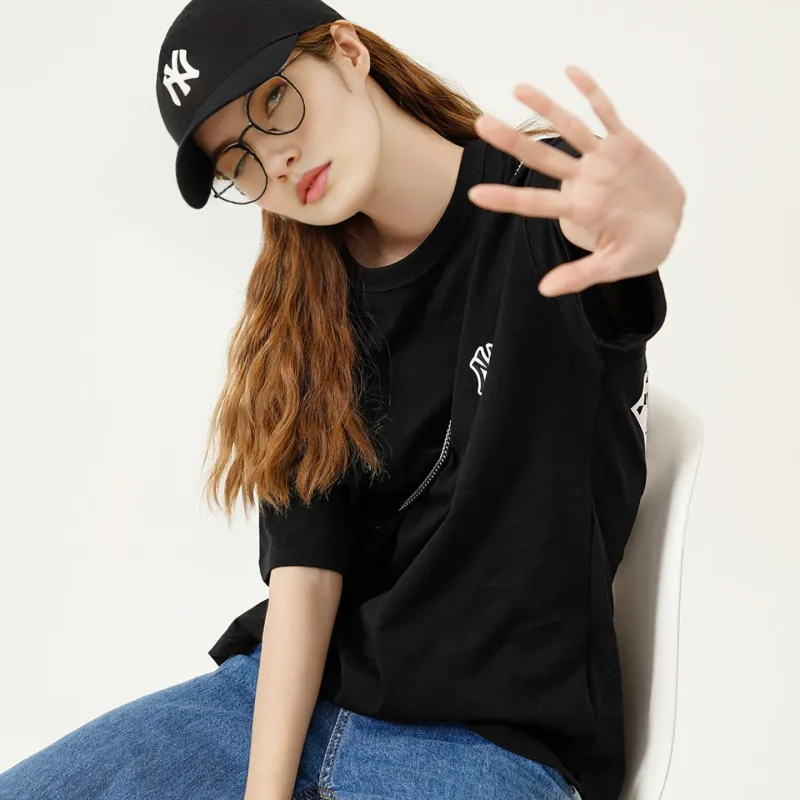 MLB Set in Sleeve T Shirt Unisex Black-3