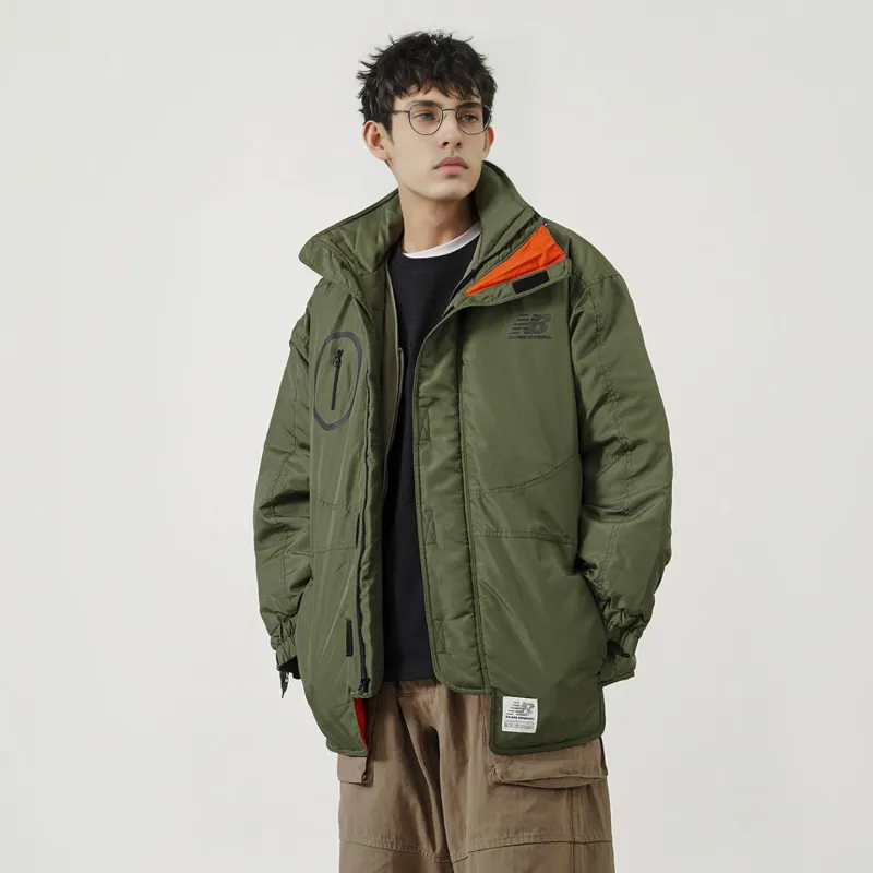 New Balance x Salehe Bembury Solid Color Stand Collar Puffer Jacket Unisex Olive Green-3