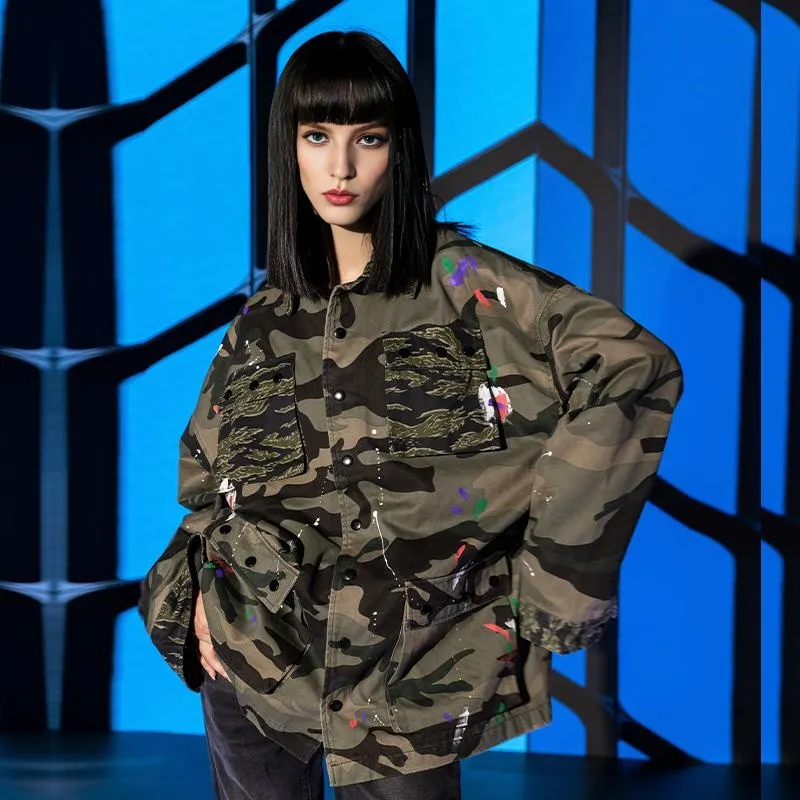XINYINSU Jacket Spring And Autumn Unisex Camouflage-4