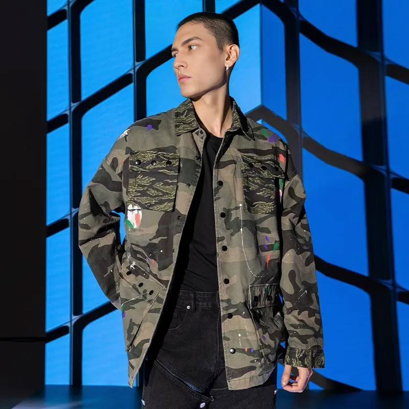 XINYINSU Jacket Spring And Autumn Unisex Camouflage-5