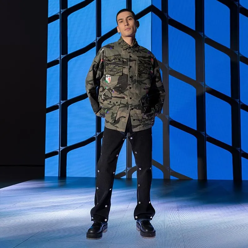 XINYINSU Jacket Spring And Autumn Unisex Camouflage-6