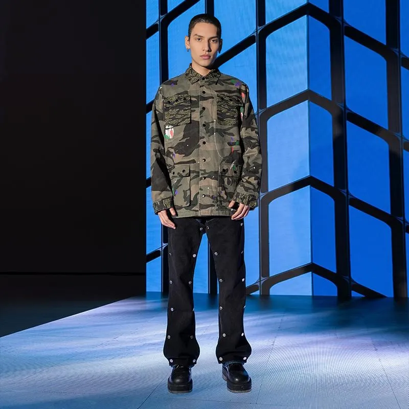 XINYINSU Jacket Spring And Autumn Unisex Camouflage-7