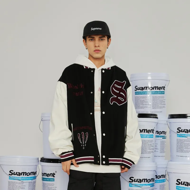 Suamoment 2023 Spring/summer Baseball Jacket Unisex-3