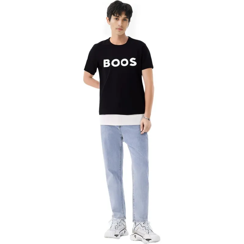 HUGO BOSS SS22 Men's Logo Print Short Sleeve T Shirt Black-4