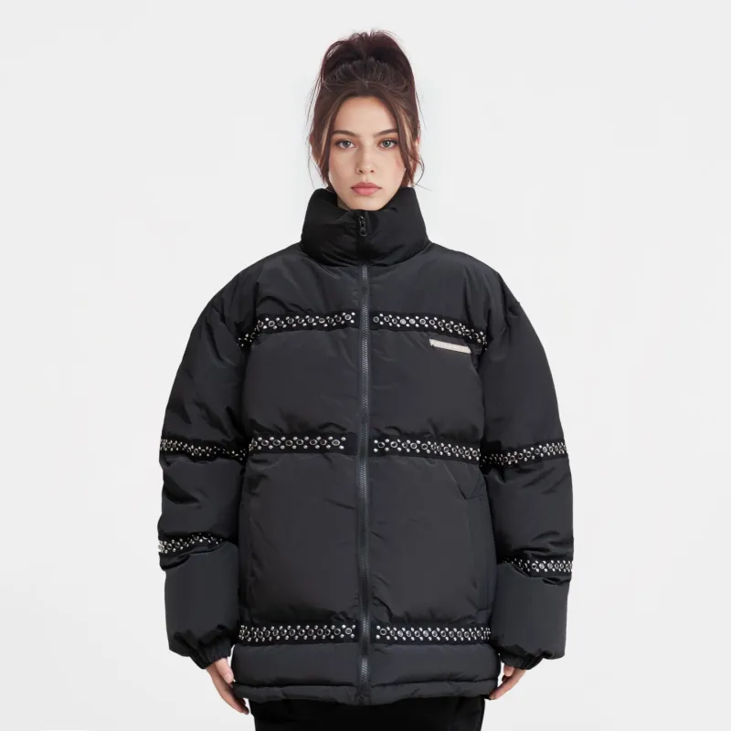 KILLWINNER Stand Collar Loose Fit Thickened Puffer Jacket Unisex-3
