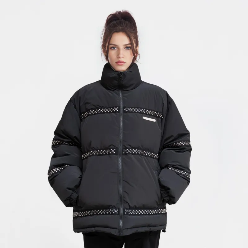 KILLWINNER Stand Collar Loose Fit Thickened Puffer Jacket Unisex-2