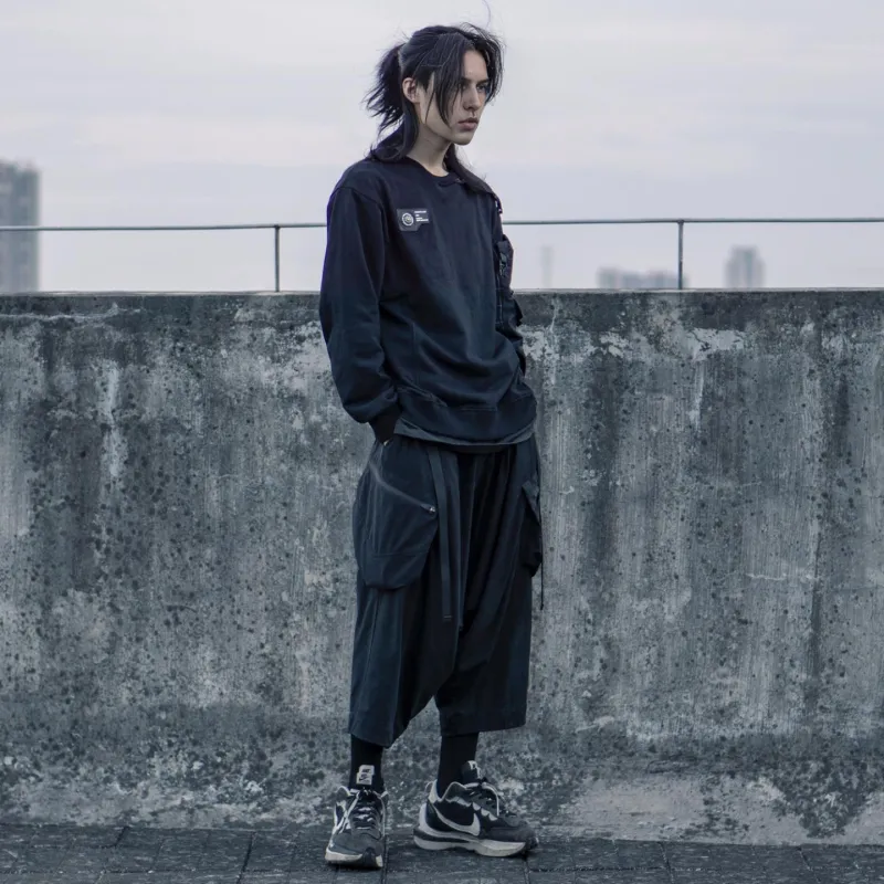 VIP Crew Neck Loose Fit Sweatshirt Men's Black-3