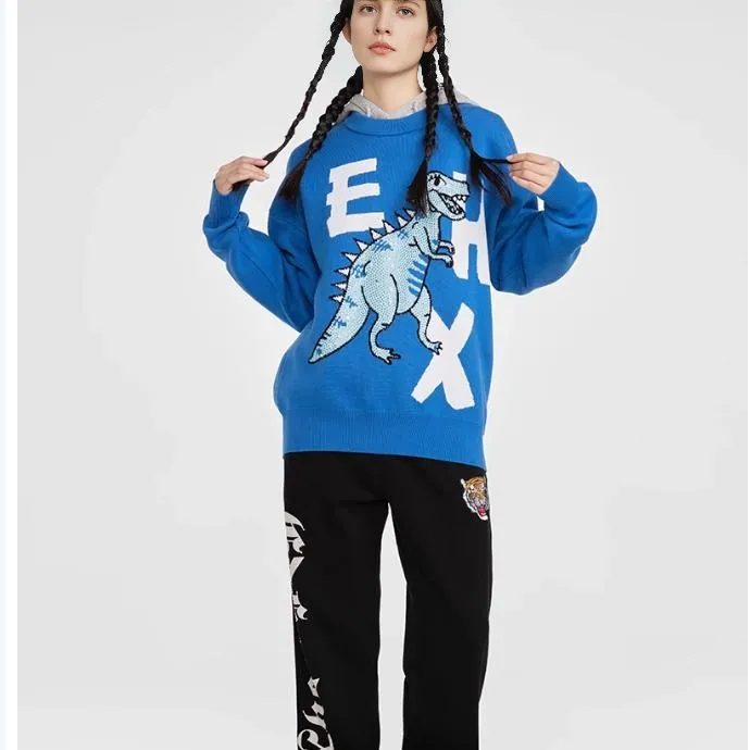 ED HARDY X x Ed Hardy FW22 Sweater Unisex Blue-2