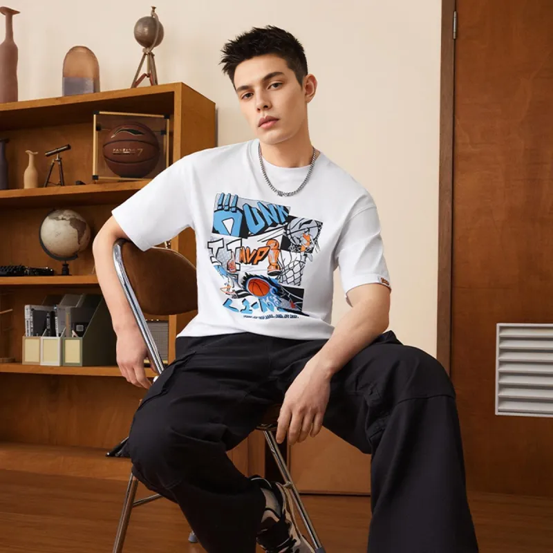 LiNing Sports Fashion Collection T Shirt Men's White-4
