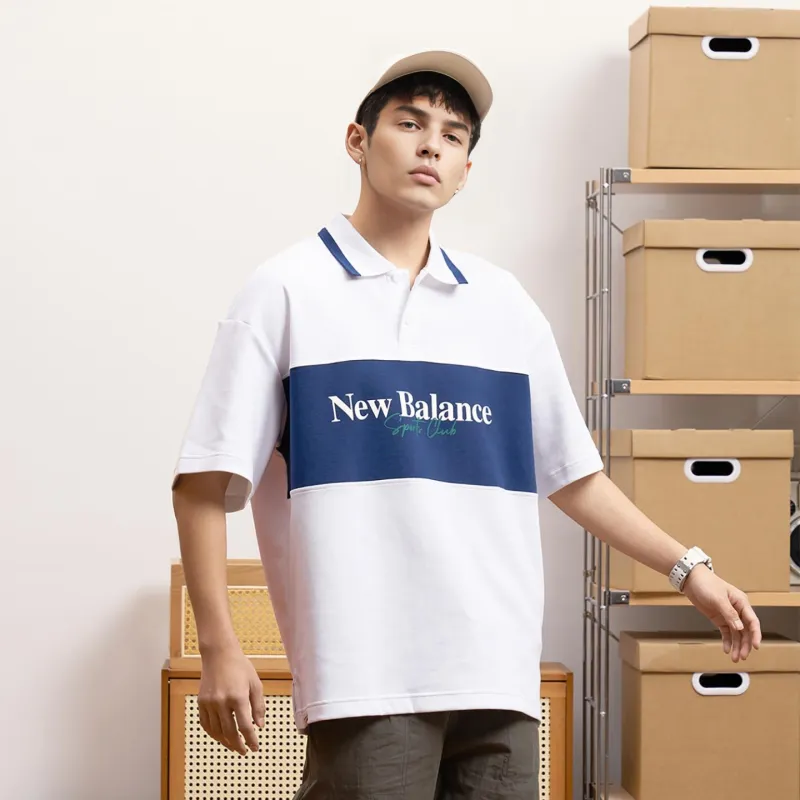 New Balance Polo Shirts Men White-2
