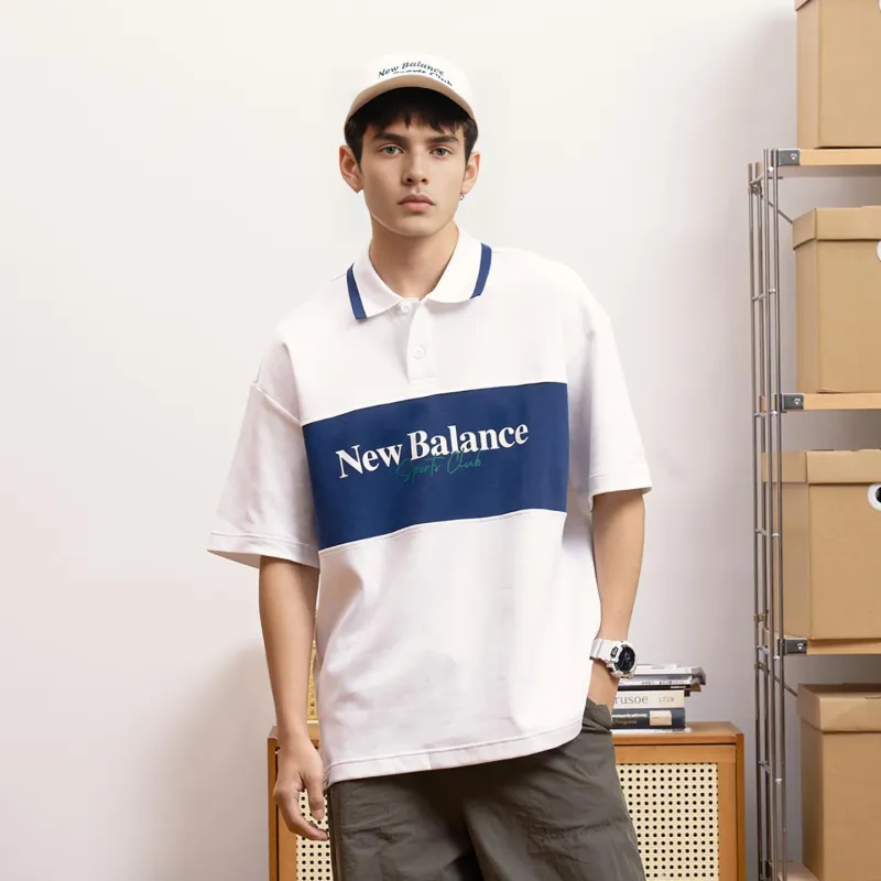 New Balance Polo Shirts Men White-3