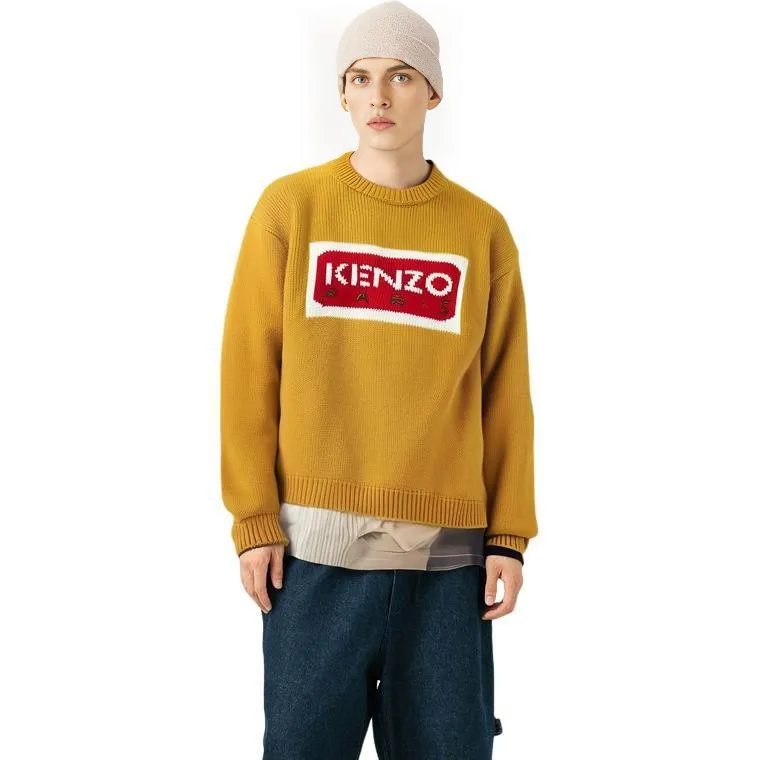 KENZO Logo Intarsia Knitted Crewneck Jumper-3