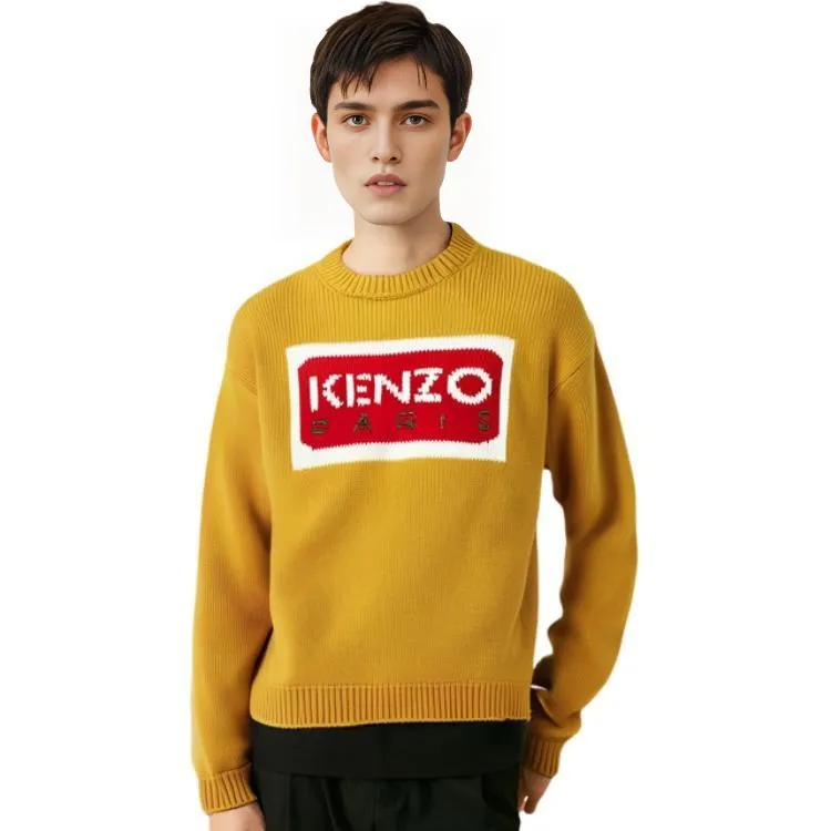 KENZO Logo Intarsia Knitted Crewneck Jumper-4