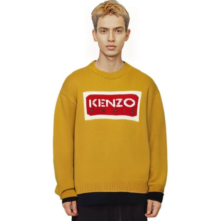 KENZO Logo Intarsia Knitted Crewneck Jumper-5