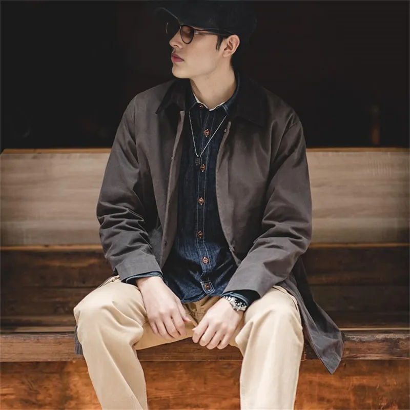 MADEN Coats Men Coffee-2