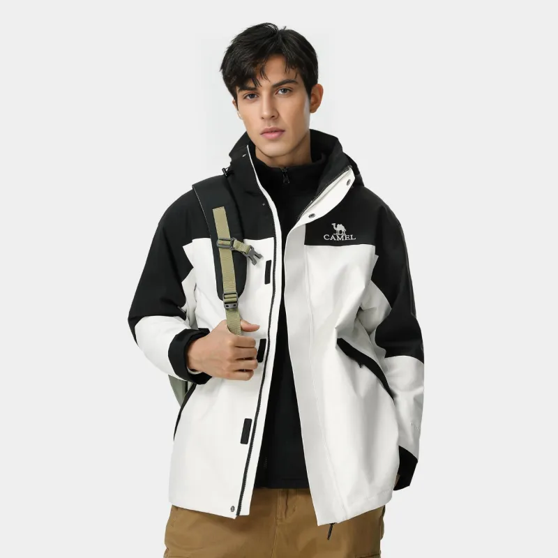 CAMEL 3 in 1 Fleece Liner Waterproof Windproof Breathable Abrasion Resistant Thermal Windbreaker Jacket Unisex-2