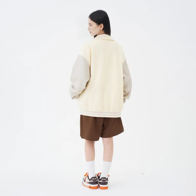 STANAIR Letter Embroidered Drop Shoulder Loose Fit Baseball Jacket Unisex-6