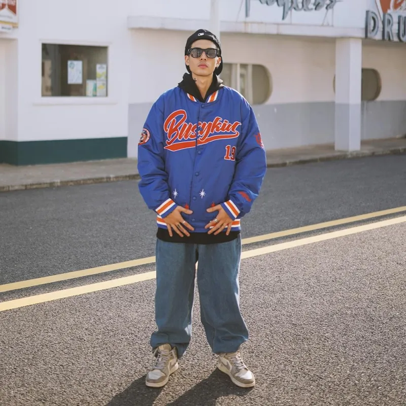 Holycrap Baseball Jacket Men's Royal Blue-5