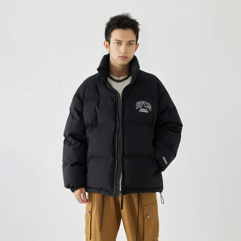 GOLFCROSS Puffer Jacket Coat Unisex Black/White-3