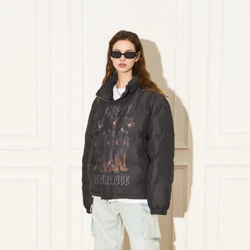 EMPTY REFERENCE Doberman Series Puffer Jacket Unisex Black-5