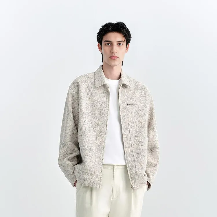 PEACEBIRD MEN PEACEBIRD MEN Fashion Collection Jackets Unisex White Loose Fit-2