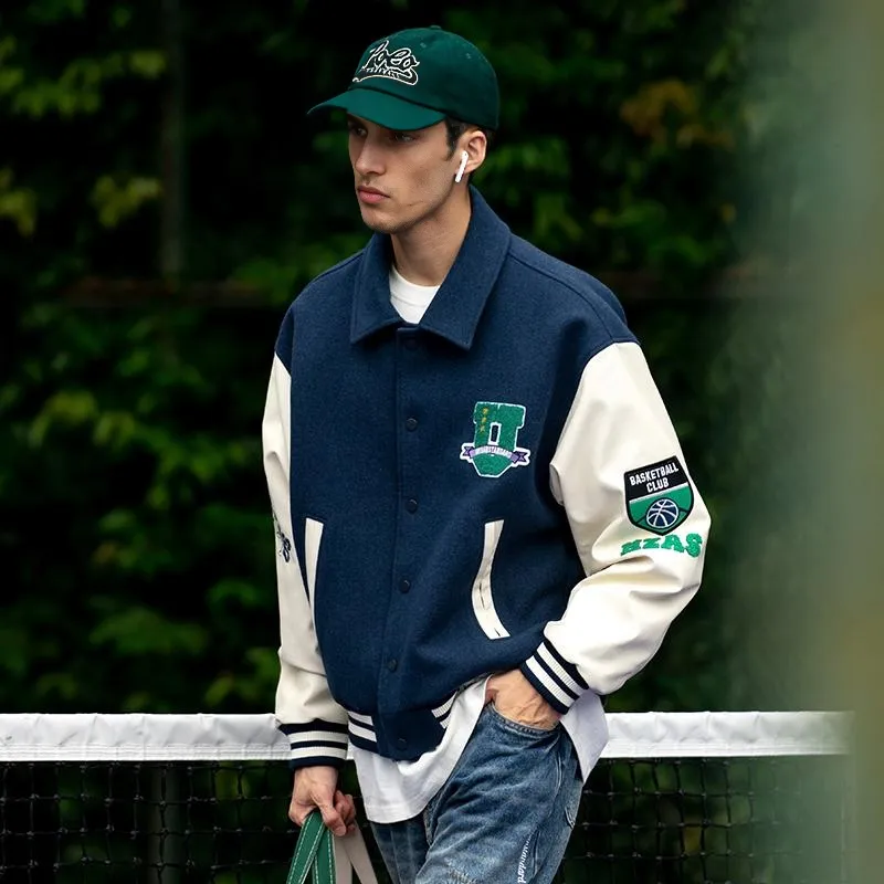 URBAN STANDARD Baseball Jacket Men's Navy Blue-2
