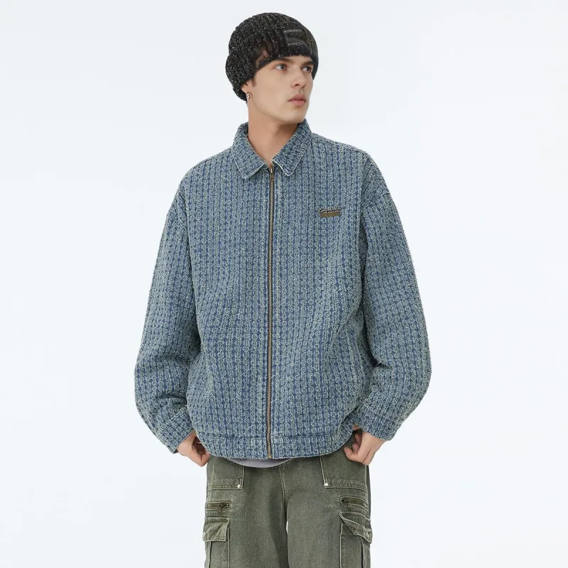 EPTISON Denim Jackets Unisex Washed Denim Blue-4