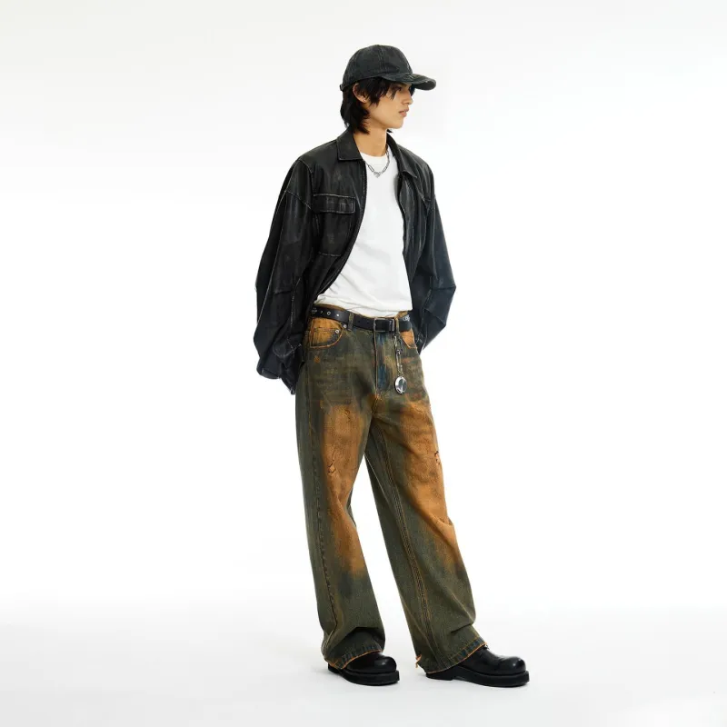 ROARINGWILD ARCH Jeans Unisex Vintage Yellow-5