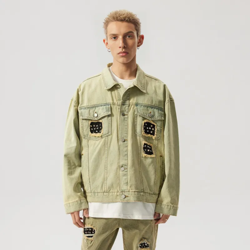XINYINSU 24SS Denim Jacket Unisex Yellow Mud-2