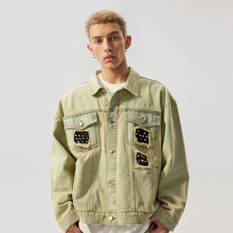 XINYINSU 24SS Denim Jacket Unisex Yellow Mud-3