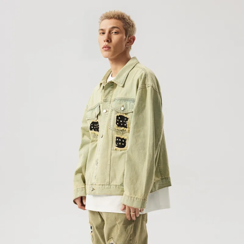 XINYINSU 24SS Denim Jacket Unisex Yellow Mud-4
