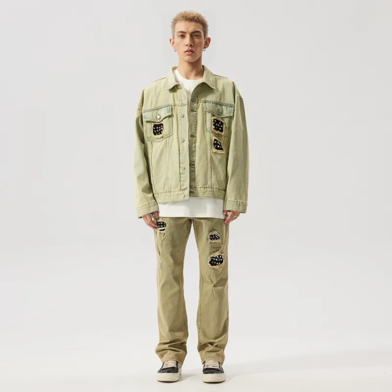 XINYINSU 24SS Denim Jacket Unisex Yellow Mud-7
