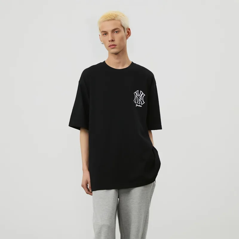 MLB Basic Logo Fashion Sports Collection T Shirt Unisex Black-3