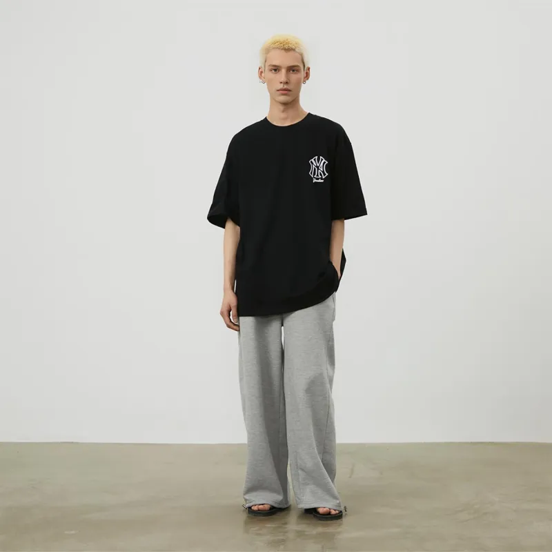 MLB Basic Logo Fashion Sports Collection T Shirt Unisex Black-4