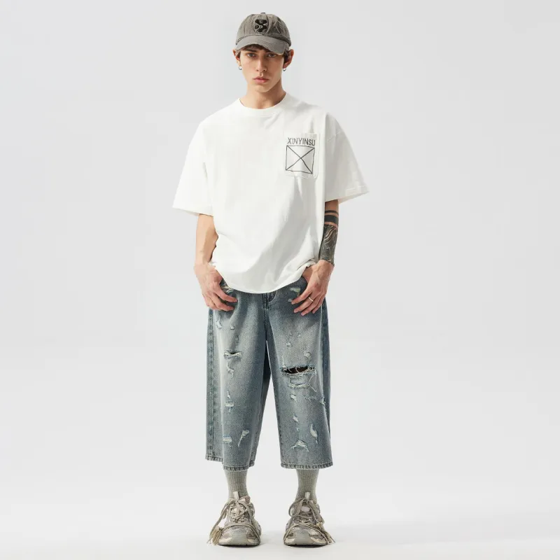XINYINSU SS24 Denim Shorts Unisex Blue-6