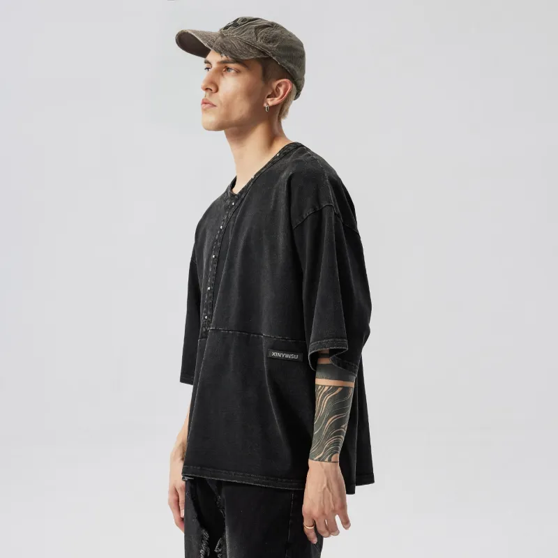 XINYINSU 24SS T Shirt Unisex Black-2