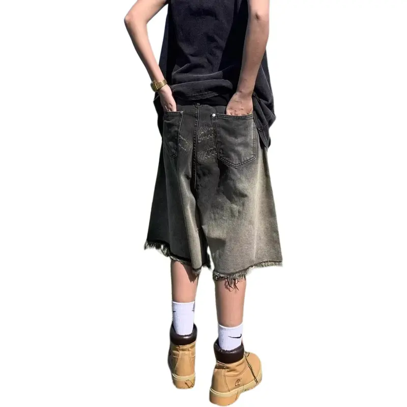 KVIV Denim Shorts Men Black -4