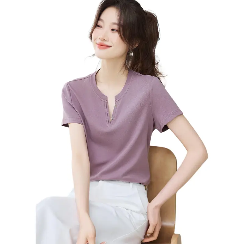 Mo Han Yi Mei T Shirt Women's Dusty Purple-3