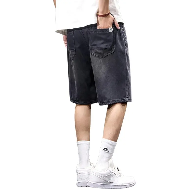 BUYDAUL Denim Shorts Men Charcoal Black-2